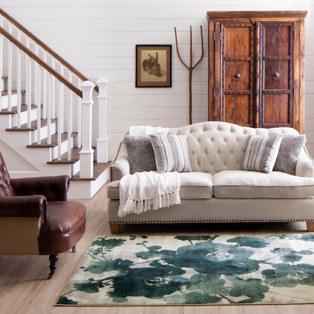 Mohawk Home New Wave Stream Of Blues Water Printed Area Rug, 5'x7