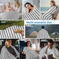 thumbnail image 5 of Black Striped Cooling Blanket, Lightweight Breathable Summer Throw Blanket with Double Sided Cold Effect, Black White Stripes Farmhouse Picnic Beach Blankets Bed Sheet for Hot Sleepers 30"x40", 5 of 8