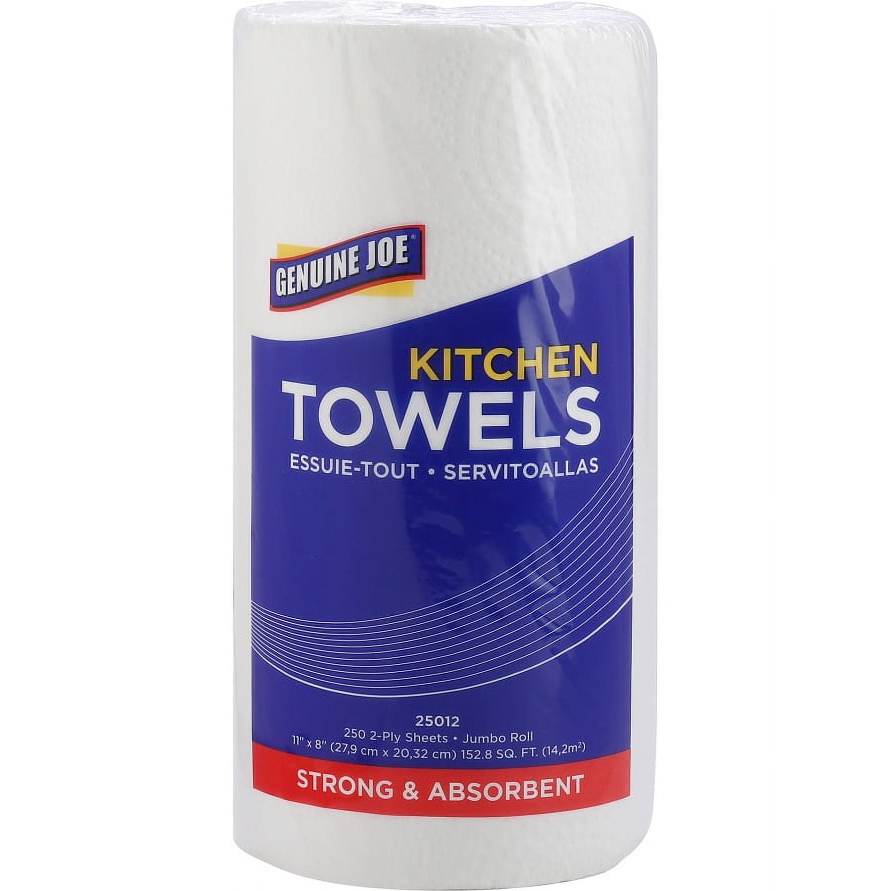 Genuine Joe Solutions 2-Ply Perforated Paper Towels, 8x11-Inch, White, (12 Rolls/Carton)