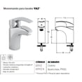 thumbnail image 3 of Monomando Lavabo Cromo Urrea 611YZ, 3 of 4