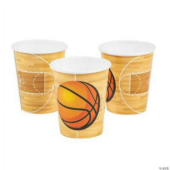 Basketball Paper Cups, Party, Party Supplies, 8 Pieces