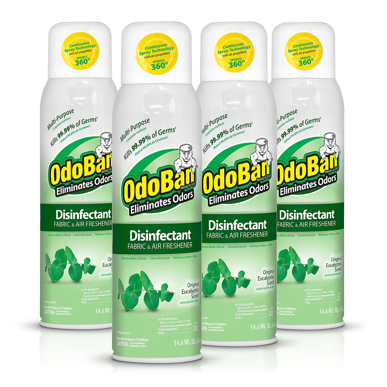 OdoBan Disinfectant Fabric and Air Freshener Spray, Eucalyptus Scent