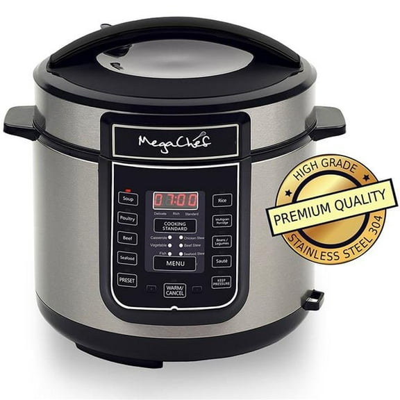 MEGACHEF Quart Digital Pressure Cooker with 14 Pre-set Multi Function