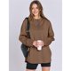 thumbnail image 5 of Sudadera con Capucha Oversize para Mujer, con Cremallera de un Cuarto, Estilo Túnica, Ideal para Otoño e Invierno Ropa y Elegante Marrón Oscuro L, 5 of 10