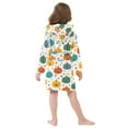 thumbnail image 4 of FORMRS Niños Bathrobe Unisex Hooded Robe Soft Plush Pajamas Sleepwear, Size 7-9T, Colorful Pumpkin Dots Pattern, 4 of 7