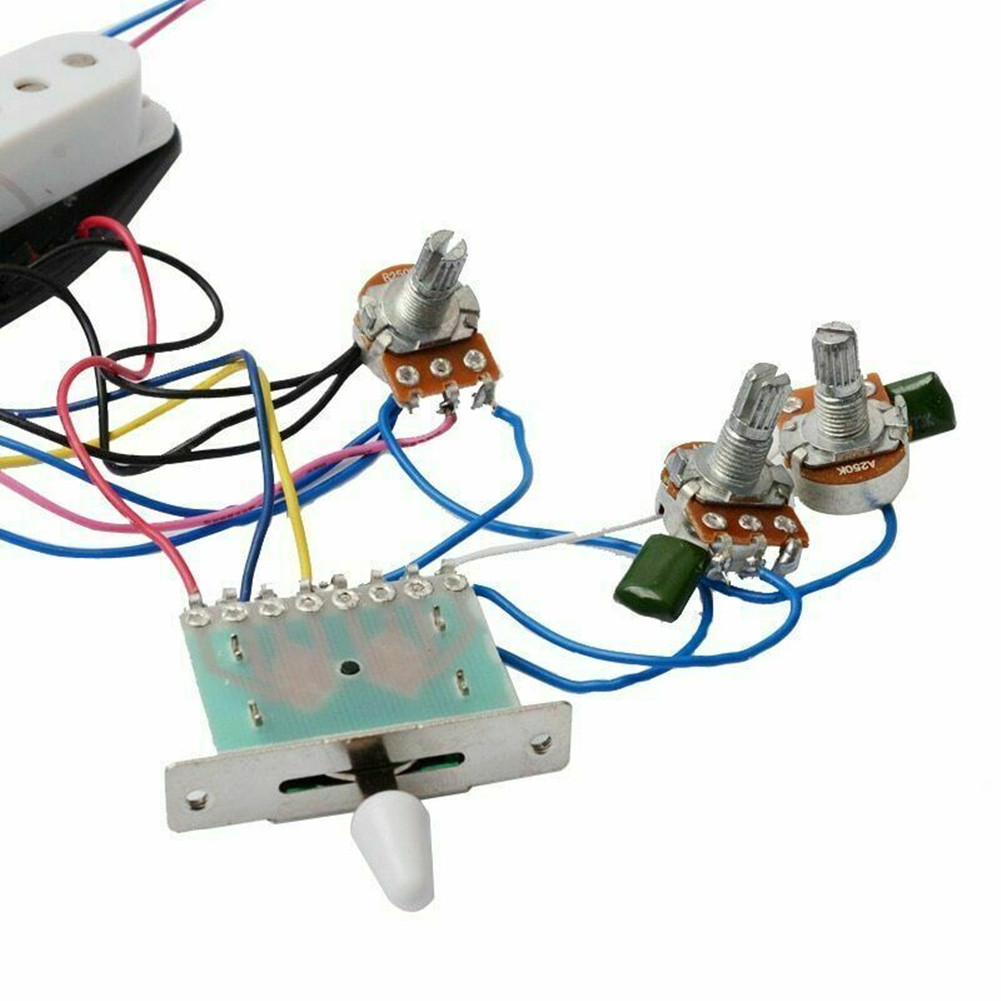 Wiring Harness Prewired 5-Way Switch 2T1V Electric Guitar Pickups Kit for ST
