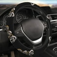 thumbnail image 4 of XMXT Electrocuted Skull Print Steering Wheel Cover, Elastic Non-Slip Universal Fit Car Decor Accessories Protector for Auto SUV Trucks, 4 of 8