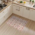 thumbnail image 2 of ODIKA 3'x5' Blush Pink Rose Floral Botanical Grid Washable Accent Rug Traditional Cottage Style Motif With Diamond Squares And Delicate Pet Friendly, Non-Shedding Mat for Bedside, Nursery Room, 2 of 7