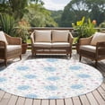 thumbnail image 4 of Round Rug 7Ft Washable Non-Slip, Pink Blue Flower Circle Area Rugs for Living Room Bedroom, Spring Watercolor Floral Plant Textured Indoor Floor Mats Carpet Runner for Home Decor Aesthetic, 4 of 8