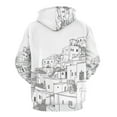 thumbnail image 6 of Santorini Black & White Greece Regular Fit Hoodie, Sporty Pullover Hooded Sweatshirt for Men Women Muscle 5XL, 6 of 6