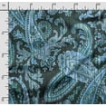 thumbnail image 2 of Soimoi Asian Paisley Printed, Japan Crepe SatinFabric, by The Yard 54 Inch Wide, Decorative Sewing Fabric for Dresses Kimonos Gowns, Turquoise Blue, 2 of 5