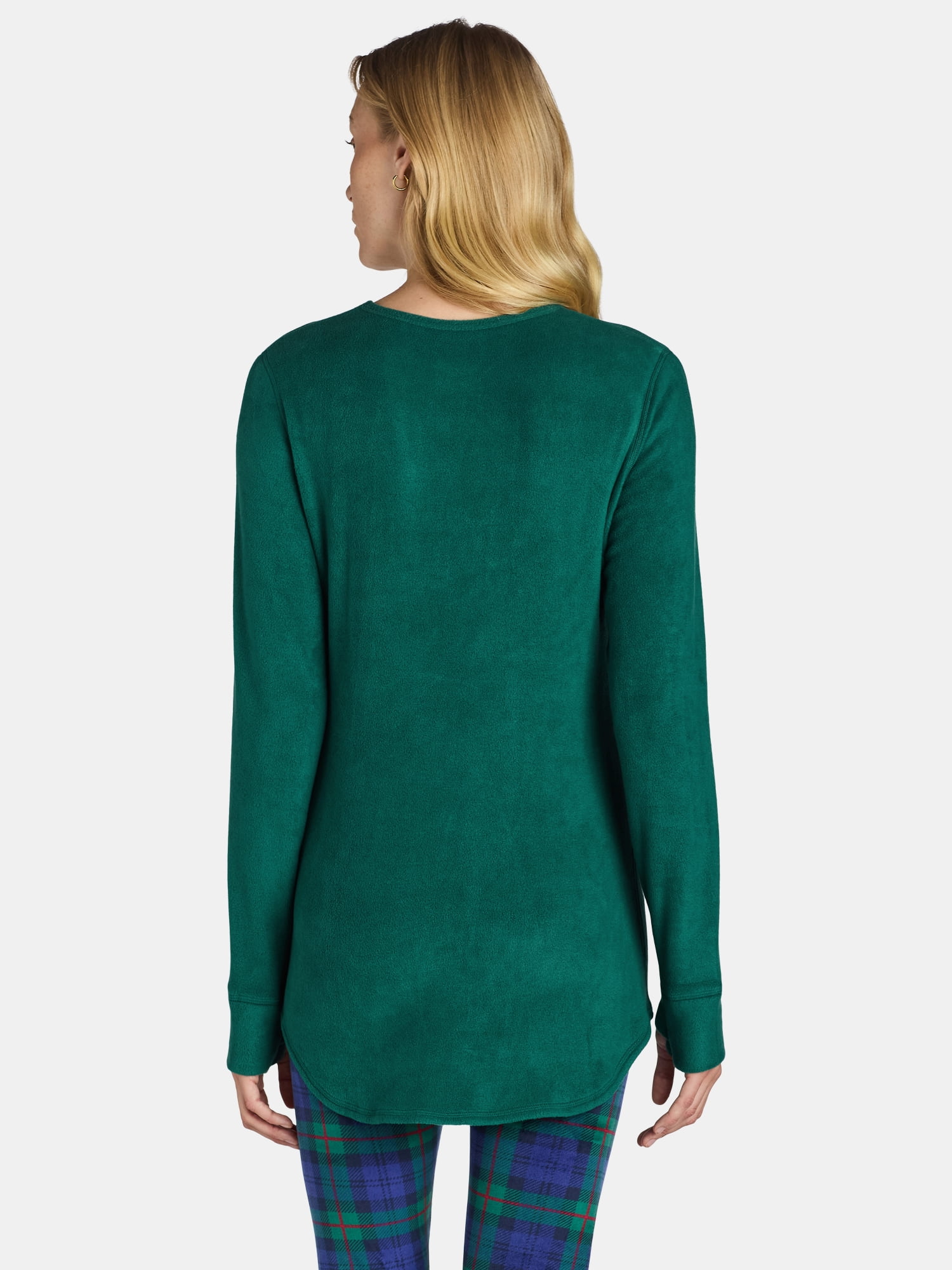 ClimateRight by Cuddl Duds Women's Warm Stretch Fleece Long Sleeve Crew Neck Thermal Base Layer Top, Sizes XS to 4X