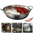 thumbnail image 2 of DENEST 12'' Shabu Hot Pot Dual Site Divider Stainless Steel with Glass Lid, 2 of 10