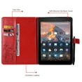 thumbnail image 4 of Fire HD 10/HD 10 Plus Tablet Case (11th Generation, 2021 Release) - Slim Embossed Butterfly Premium Leather Folio Stand Wallet Cover, Red, 4 of 5