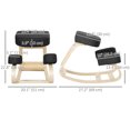 thumbnail image 3 of HOMCOM Ergonomic Kneeling Chair, Wood Kneel Stool, Black, 3 of 10