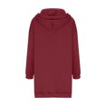 thumbnail image 4 of Ftwytp Women Hoodies Dress Button Sweatshirts Dress Casual Long Sleeve Tunic Dress Oversized Sweatshirts with Pocket Christmas Solid Women Long Sleeve Hooded Sweatshirt Ladies Dress, 4 of 6