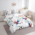 thumbnail image 3 of Homewish Kawaii Parrot 7 Pieces Bedding Comforter Set for Child Boys Girls,Chic Floral Flower Full Bedding Set Lightweight,Cartoon Animal Fitted Sheet Flat Sheet,Super Cozy Room Decor,Reversible, 3 of 8