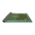 thumbnail image 2 of Ahgly Company Indoor Square Medallion Turquoise Blue Traditional Area Rugs, 6' Square, 2 of 4