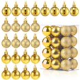thumbnail image 1 of Gootrades Juego De 24 Mini Bolas De Navidad Irrompibles Adornos Para Árbol Decoración De Fiesta 3 Cm/1,1 Pulgadas (Dorado), 1 of 5