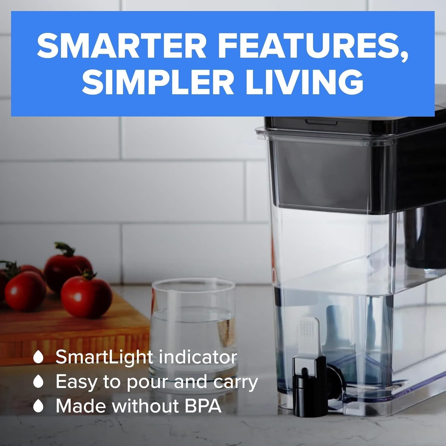 arge Water Dispenser with 1 Filter, 27 Cup capacity, Black (Package May Vary)