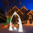 Lighted Outdoor Christmas Decoration Nativity Scene, Lighted Christmas Decor Set for Lawn and