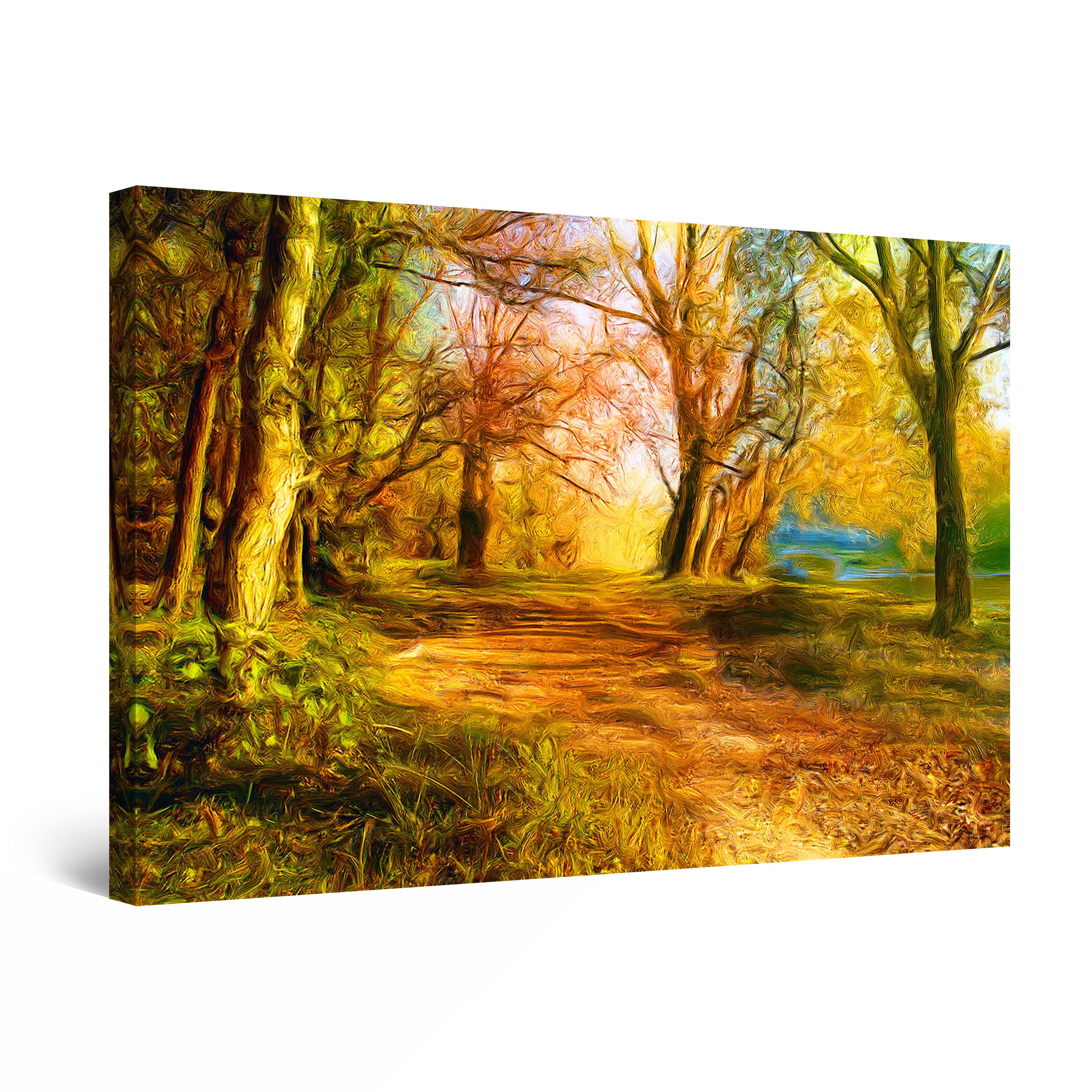 Startonight Canvas Wall Art Warm Colors in the Woods, Framed Wall Decor ...