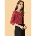 thumbnail image 3 of Dde San Patricio Cárdigan Elegante De Bolero De ManLarTop De Encaje Floral Transparente PaMujer rojo XL, 3 of 5