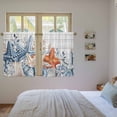thumbnail image 3 of Orange Blue Starfish Coastal Kitchen Curtain for Berdoom Living Room Cafe 54 Inch Length, Summer Beach Eucalyptus Retro Tiers Curtains Light Filtering Drapes Window Treatment 2 Panels 52"Wx54"L, 3 of 8