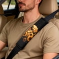 thumbnail image 5 of Xixirimido Car Seat Covers Front Seats Only with Belt Covers Armrest Box Cover 5Pcs Set for SUV Sedan Van Truck PU Leather Seat Protector Automotive Accessories, Golden Retriever Butterfly Sunflower, 5 of 8