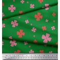 thumbnail image 2 of Soimoi Green Cotton Duck Fabric Flower Floral Print Printed Fabric 1 Yard 58 Inch Wide, 2 of 3