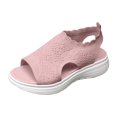 thumbnail image 6 of Rokment Womens Athletic Orthopedic Walking Sandals Lightweight Comfortable Mesh Knit Wedge Slingback Slip on Gladiator Shoes Summer Breathable Sneakers Pink Size 8, 6 of 7