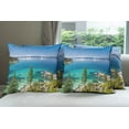 thumbnail image 6 of Ambesonne Blue Throw Pillow Cover 4 Pack, Tranquil Tahoe Shoreline, 16", Blue Grey Green, 6 of 7