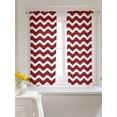 thumbnail image 3 of Red White Curtains 54 Inch Length, Sheer Curtains for Bedroom Living Room Window Modern Abstract Waves Water Ripple Striped Rod Pocket Voile Drapes Kitchen Curtains Small Half Window 52"x54" 2 Panels, 3 of 6