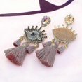 thumbnail image 5 of Nuevos pendientes con borlas, pendientes llamativos, pendientes con colgante de ojo para mujer, pendientes bohemios elegantes para fiesta, joyería, E1094 amarillo, 5 of 5