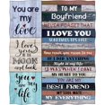 thumbnail image 2 of LHSHID to My Boyfriend Blanket Romantic I Love You Blessing Sweet Gifts for Birthday Anniversary Valentines Christmas Thanksgiving Fathers Day Soft Cozy Lightweight Plush Throw 50"x60", 2 of 5