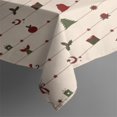 thumbnail image 3 of Beige Christmas Decoration Pattern Rectangle Tablecloth 60"x84",Waterproof Polyester Rectangle Table Cloth, Wipeable Spillproof Polyester Tablecloth for Dining, Camping, Indoor and Outdoor, 3 of 5