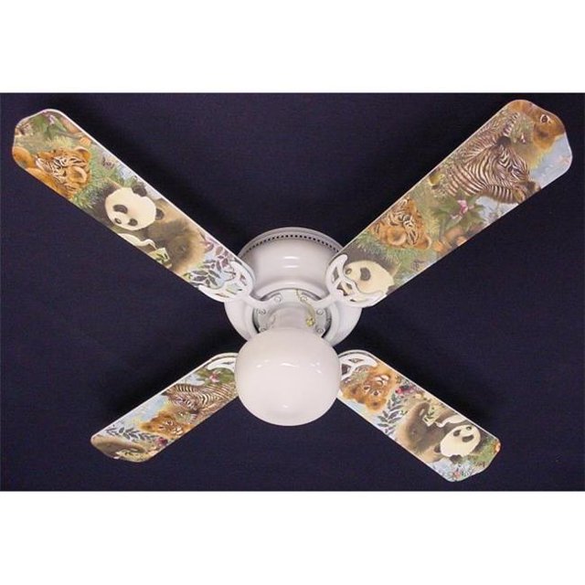 Ceiling Fan Designers 42FAN-KIDS-BSELZ Bébé Safari Éléphant Lion Zèbre Ventilateur de Plafond 42 Po.