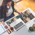 thumbnail image 4 of Flowers Desk Pads Gaming Desk Mat Large Keyboard Mouse Pad XL, Book Elements Computer Desktop Mats, Extended Full Laptop Mouse Mat, Office & Home Decor for Women Desk Aesthetic 31.5" x 11.8", 4 of 6