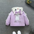 thumbnail image 5 of Elabch Infant Girls Toddler Fleece Jacket with Hooded Zip Up Jacket Cute Printing Warm Fleece Lined Coat, Sizes 9M-8Y, 5 of 5