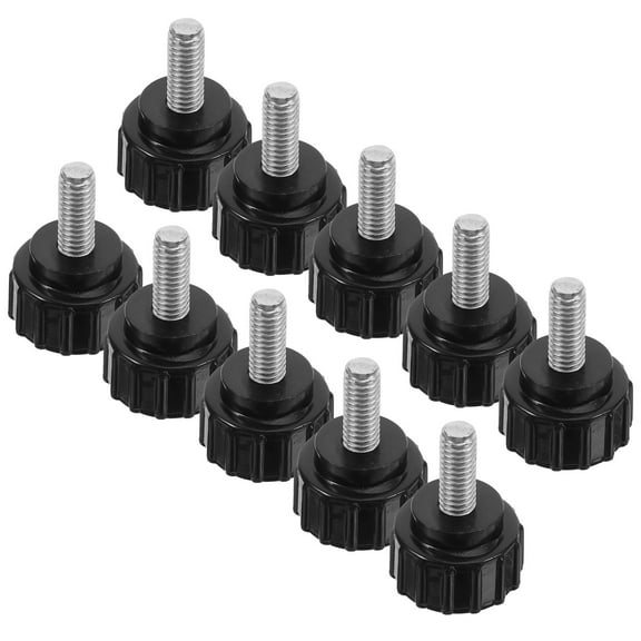 FRCOLOR 10PCS Stainless Steel Knurled Thumb Screws Plastic Round Head Screws Clamping Screw for Computer Case and Monitor Stand (M4x10mm)