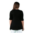 thumbnail image 3 of 24seven Comfort Apparel Elbow Sleeve Plus Size Tunic Top For Women, 3 of 4