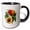 Black/White, variant on 3drose, Peach Fruit Botanical Vector Illustration, 15oz Mug