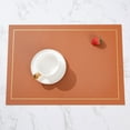 thumbnail image 2 of Kitchen Mat, Ongmies Square Solid Color Leather Western Placemat Oil Proof High Temperature Household Non Slip Table Mat, Placemat, Placemat*1, 2 of 7