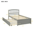 thumbnail image 4 of Harper & Bright Designs Twin Platform Bed, Twin Size Bed with Trundle, Wood Twin Bed Frame with Headboard, No Box Spring Needed (Gray, Twin with Trundle), 4 of 6