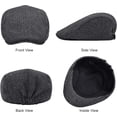 thumbnail image 3 of LAICAIW 2 Pack Newsboy Hats for Men Wool Blend Flat Cap Ivy Driving Hat, 3 of 7