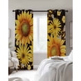thumbnail image 2 of Sunflower Blackout Curtains 90 Inch Length 2 Panels Set for Living Room Bedroom, Yellow Floral Elegant Pastoral Flowers Watercolor Privacy Window Treatment Thermal Insulated Black Out Drapes 52"x90", 2 of 8