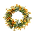 thumbnail image 2 of Spring Artificial Imitation Real And Fake Flower Rings Eucalyptuss Leaves Daisys Decorative Flowers Home Door Hanging Green Leafy Grass Rings, 2 of 6