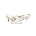 thumbnail image 3 of Women's Low Heel Closed Toe Slingback Pumps Floral Bow Comfortable Dress Shoes-White-9, 3 of 3