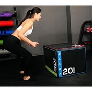 BalanceFrom Foam Plyometric Jump Box with 20”, 24”, and 30” Heights, 60 lbs, Multicolored
