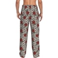 thumbnail image 3 of Goofa Leopard Print Rose Printed Soft Pajama Pants for Men, Wide Leg Comfy Casual Lounge Yoga Pants-, 3 of 9